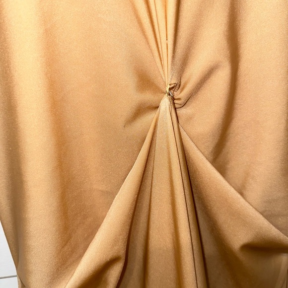 Moda Glam JERSEY SQUARE NECK GOWN- CHAMPAGNE - Picture 5 of 7